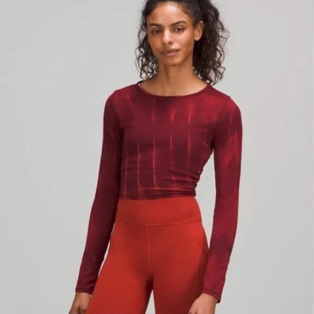 Lululemon Wunder train cropped long sleeve fade top